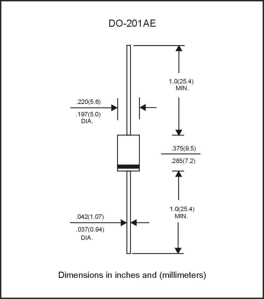 Kích thước Diode 1.5KE15